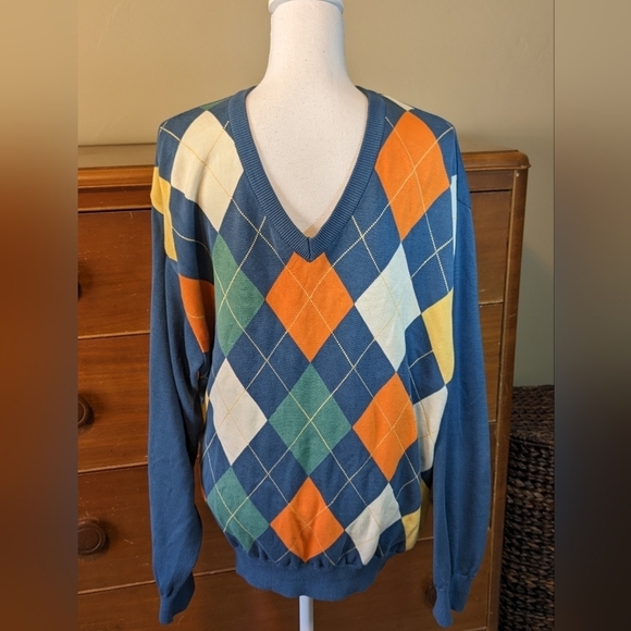 Harry Vardon Men's Argyle Golf Casual Sweater Eclectic Grandpa - Picture 1 of 12